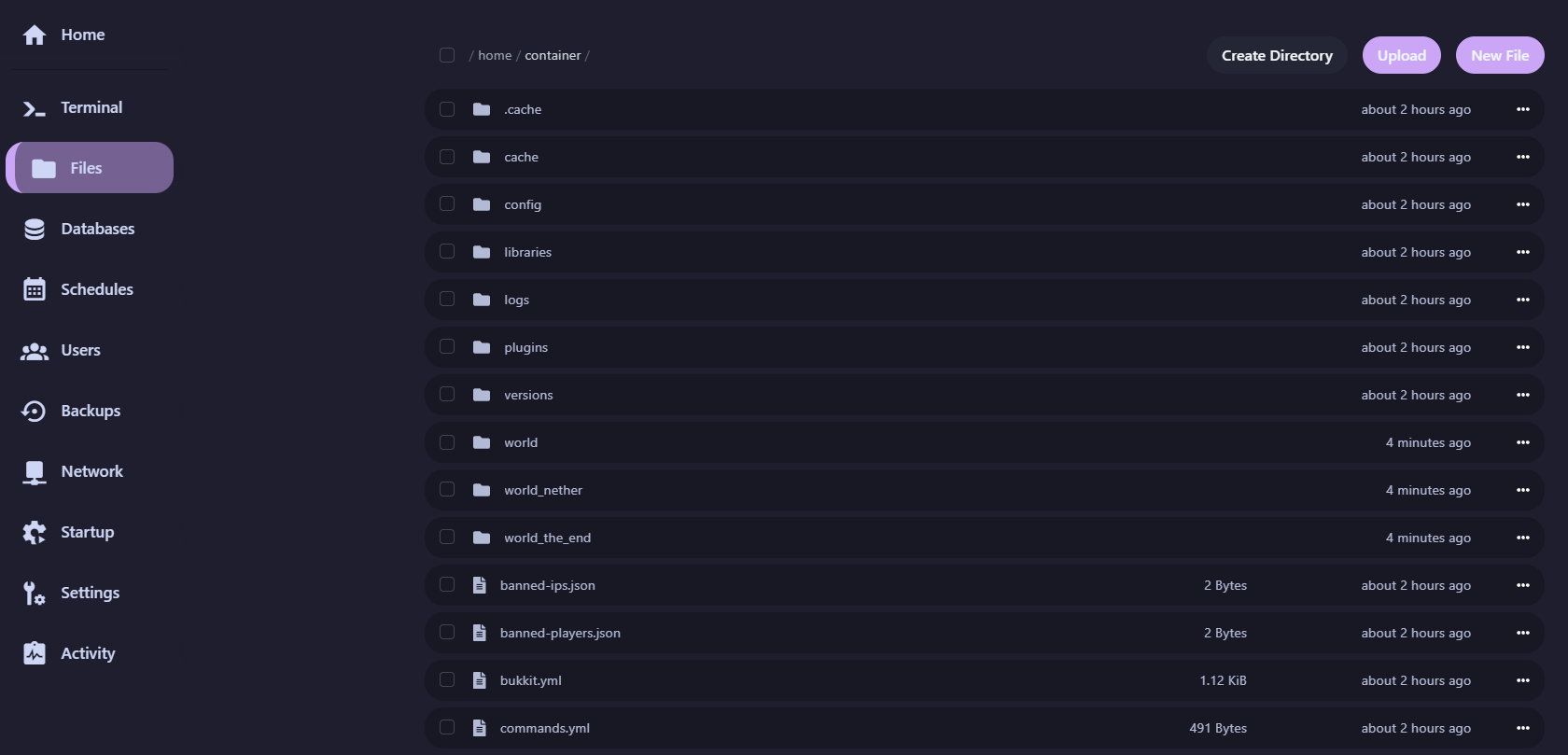 Giao diện cũ - quản lý tệp tin server với thiết kế cũ