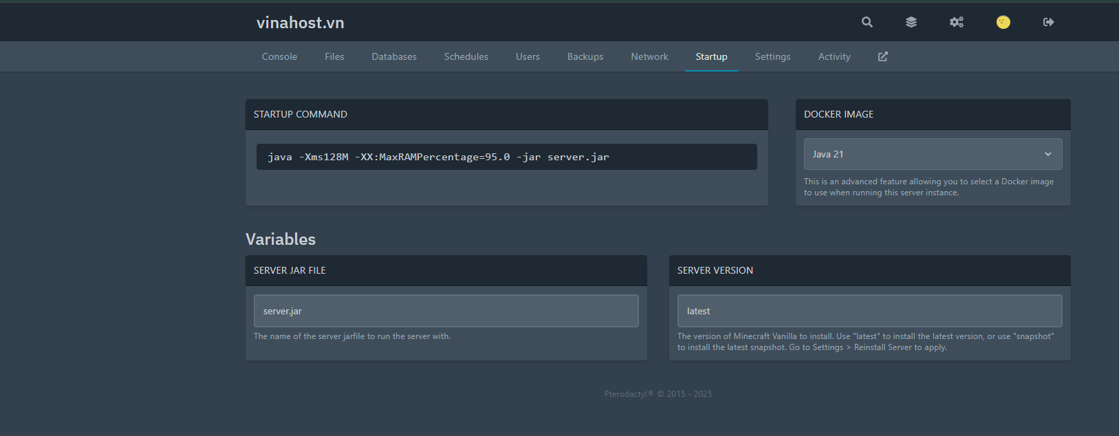 Giao diện mới - giao diện cài đặt thông số server được cải tiến